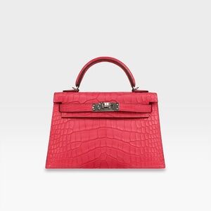 Hermès - Kelly Sellier 20 - Rose Extreme Matte Alligator